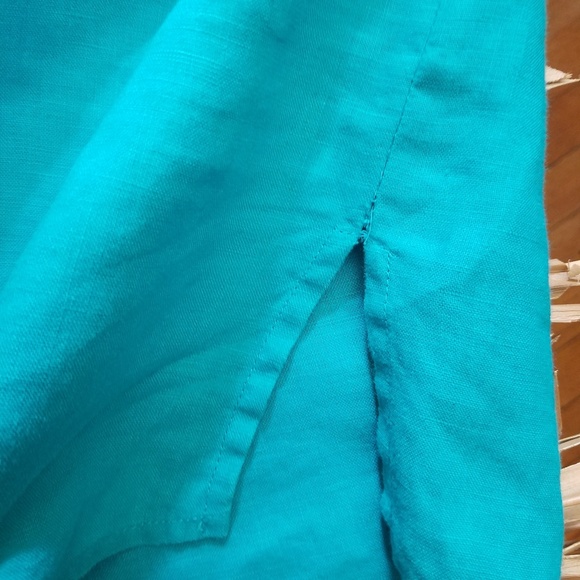 Ralph Lauren Turquoise Linen Shirt Sz Medium - Picture 6 of 8